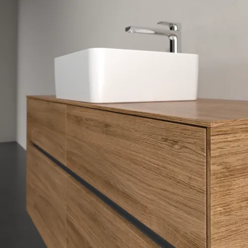 VILLEROY BOCH Collaro Waschbeckenunterschrank, mit Beleuchtung, 4 Auszüge, 1200 x 548 x 500 mm, Kansas Oak #C041B0RH, Bild 6