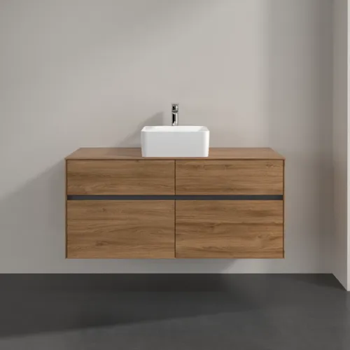 VILLEROY BOCH Collaro Waschbeckenunterschrank, mit Beleuchtung, 4 Auszüge, 1200 x 548 x 500 mm, Kansas Oak #C041B0RH, Bild 3