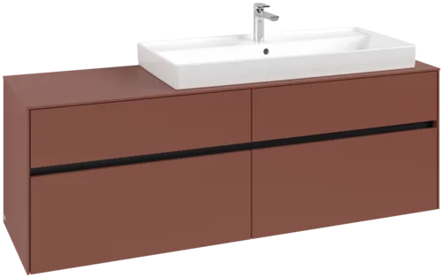 Picture of VILLEROY BOCH Collaro Vanity unit, with lighting, 4 pull-out compartments, 1600 x 548 x 500 mm, Wine Red / Wine Red #C030B0AH