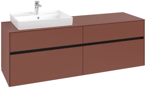Picture of VILLEROY BOCH Collaro Vanity unit, with lighting, 4 pull-out compartments, 1600 x 548 x 500 mm, Wine Red / Wine Red #C022B0AH