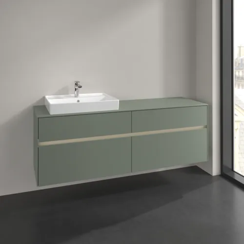 Bild von VILLEROY BOCH Collaro Waschbeckenunterschrank, mit Beleuchtung, 4 Auszüge, 1600 x 548 x 500 mm, Soft Green / Soft Green #C022B0AF