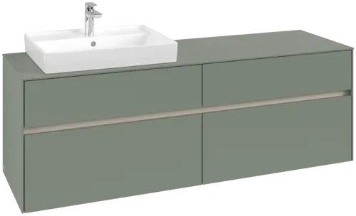 Picture of VILLEROY BOCH Collaro Vanity unit, with lighting, 4 pull-out compartments, 1600 x 548 x 500 mm, Soft Green / Soft Green #C022B0AF