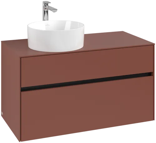 Picture of VILLEROY BOCH Collaro Vanity unit, with lighting, 2 pull-out compartments, 1000 x 548 x 500 mm, Wine Red / Wine Red #C039B0AH