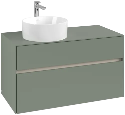 Picture of VILLEROY BOCH Collaro Vanity unit, with lighting, 2 pull-out compartments, 1000 x 548 x 500 mm, Soft Green / Soft Green #C039B0AF