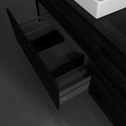 Bild von VILLEROY BOCH Collaro Waschbeckenunterschrank, mit Beleuchtung, 4 Auszüge, 1600 x 548 x 500 mm, Black Oak / Black Oak #C022B0AB