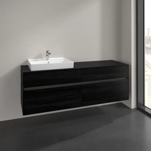 Bild von VILLEROY BOCH Collaro Waschbeckenunterschrank, mit Beleuchtung, 4 Auszüge, 1600 x 548 x 500 mm, Black Oak / Black Oak #C022B0AB