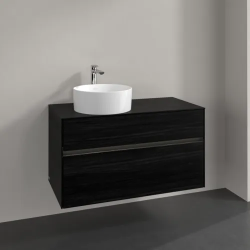 Bild von VILLEROY BOCH Collaro Waschbeckenunterschrank, mit Beleuchtung, 2 Auszüge, 1000 x 548 x 500 mm, Black Oak / Black Oak #C039B0AB