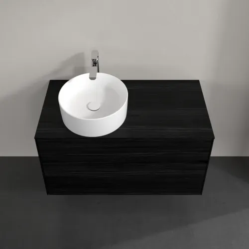 Bild von VILLEROY BOCH Collaro Waschbeckenunterschrank, mit Beleuchtung, 2 Auszüge, 1000 x 548 x 500 mm, Black Oak / Black Oak #C039B0AB