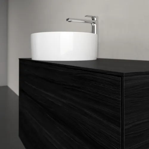 Bild von VILLEROY BOCH Collaro Waschbeckenunterschrank, mit Beleuchtung, 2 Auszüge, 1000 x 548 x 500 mm, Black Oak / Black Oak #C039B0AB
