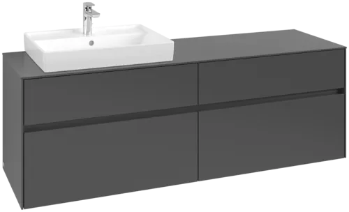 Picture of VILLEROY BOCH Collaro Vanity unit, 4 pull-out compartments, 1600 x 548 x 500 mm, Graphite / Graphite #C02200VR