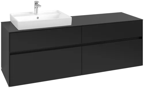 Picture of VILLEROY BOCH Collaro Vanity unit, 4 pull-out compartments, 1600 x 548 x 500 mm, Volcano Black / Volcano Black #C02200VL