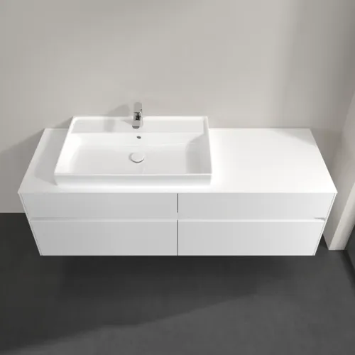 Bild von VILLEROY BOCH Collaro Waschbeckenunterschrank, mit Beleuchtung, 4 Auszüge, 1600 x 548 x 500 mm, White Matt / White Matt #C026B0MS