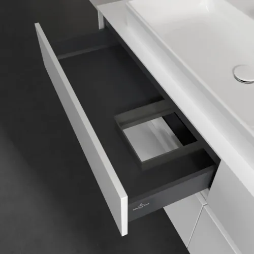 Bild von VILLEROY BOCH Collaro Waschbeckenunterschrank, mit Beleuchtung, 4 Auszüge, 1600 x 548 x 500 mm, White Matt / White Matt #C026B0MS