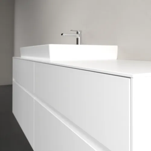 Bild von VILLEROY BOCH Collaro Waschbeckenunterschrank, mit Beleuchtung, 4 Auszüge, 1600 x 548 x 500 mm, White Matt / White Matt #C026B0MS
