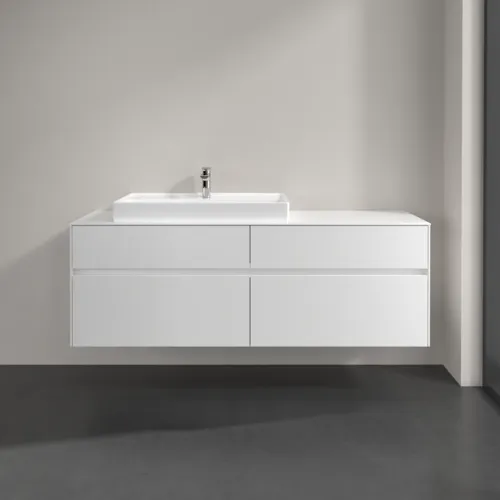 Bild von VILLEROY BOCH Collaro Waschbeckenunterschrank, mit Beleuchtung, 4 Auszüge, 1600 x 548 x 500 mm, White Matt / White Matt #C026B0MS