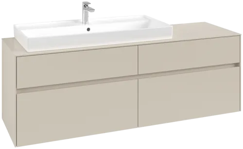 Picture of VILLEROY BOCH Collaro Vanity unit, with lighting, 4 pull-out compartments, 1600 x 548 x 500 mm, Cashmere Grey / Cashmere Grey #C029B0VN