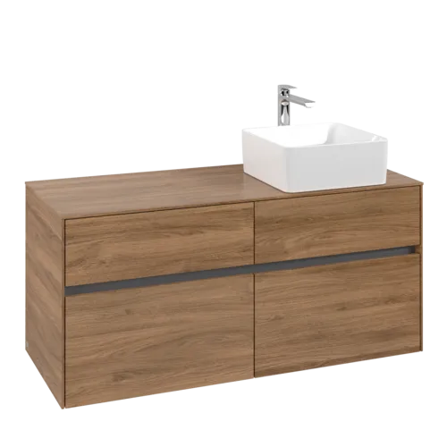 Picture of VILLEROY BOCH Collaro Vanity unit, 4 pull-out compartments, 1200 x 548 x 500 mm, Oak Kansas #C04300RH