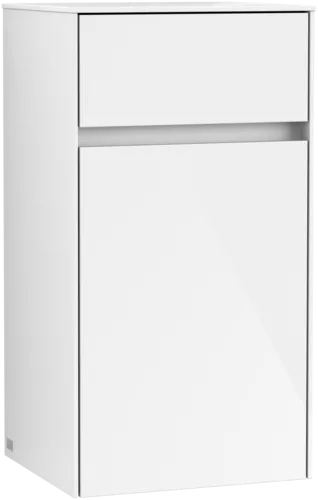 εικόνα του VILLEROY BOCH Collaro Side cabinet, 1 door, 1 drawer, 404 x 748 x 349 mm, Glossy White / Glossy White #C03201DH
