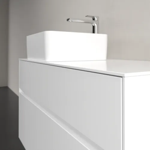Bild von VILLEROY BOCH Collaro Waschbeckenunterschrank, mit Beleuchtung, 2 Auszüge, 1000 x 548 x 500 mm, Glossy White / Glossy White #C039B0DH