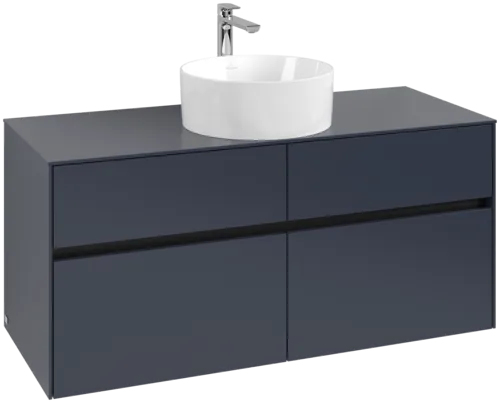 Picture of VILLEROY BOCH Collaro Vanity unit, with lighting, 4 pull-out compartments, 1200 x 548 x 500 mm, Marine Blue / Marine Blue #C041B0VQ