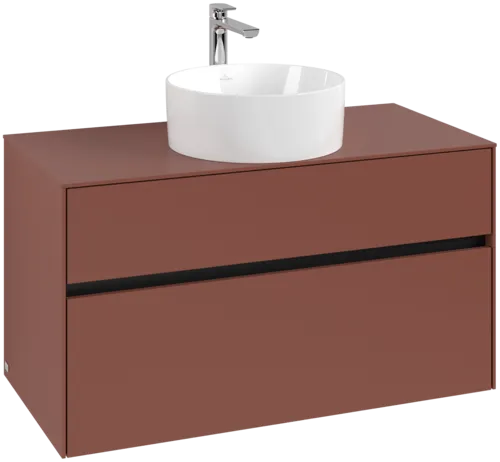 Obrázek VILLEROY BOCH Collaro toaletní skříňka, s osvětlením, 2 výsuvy, 1000 x 548 x 500 mm, Vínově červená / Vínově červená #C038B0AH