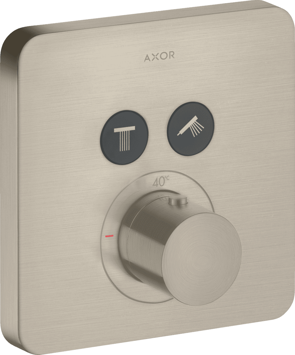 Obrázek HANSGROHE AXOR ShowerSolutions Termostat s podomítkovou instalací softsquare, pro 2 spotřebiče #36707820 - kartáčovaný nikl