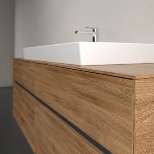 Bild von VILLEROY BOCH Collaro Waschbeckenunterschrank, mit Beleuchtung, 4 Auszüge, 1600 x 548 x 500 mm, Kansas Oak #C031B0RH