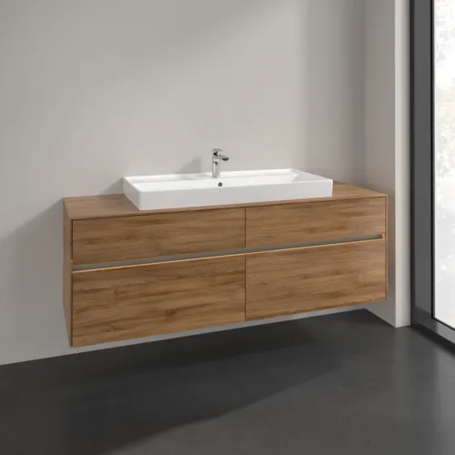 Bild von VILLEROY BOCH Collaro Waschbeckenunterschrank, mit Beleuchtung, 4 Auszüge, 1600 x 548 x 500 mm, Kansas Oak #C031B0RH