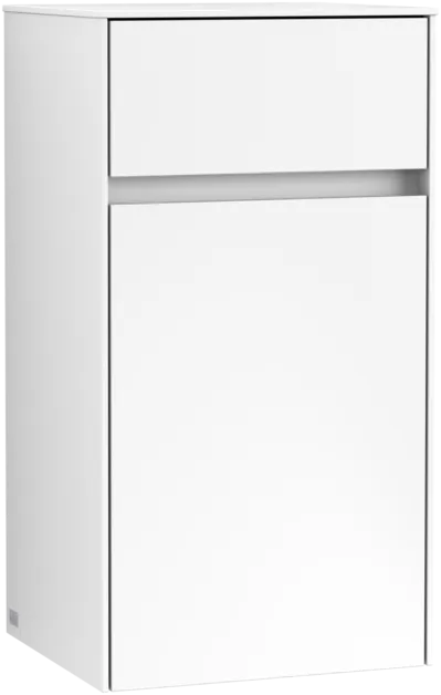 εικόνα του VILLEROY BOCH Collaro Side cabinet, 1 door, 1 drawer, 404 x 748 x 349 mm, White Matt / White Matt #C03201MS