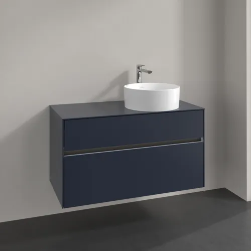 Bild von VILLEROY BOCH Collaro Waschbeckenunterschrank, mit Beleuchtung, 2 Auszüge, 1000 x 548 x 500 mm, Marine Blue / Marine Blue #C040B0VQ