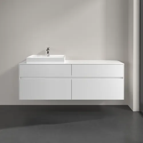 Bild von VILLEROY BOCH Collaro Waschbeckenunterschrank, mit Beleuchtung, 4 Auszüge, 1600 x 548 x 500 mm, White Matt / White Matt #C022B0MS