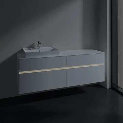 Bild von VILLEROY BOCH Collaro Waschbeckenunterschrank, mit Beleuchtung, 4 Auszüge, 1600 x 548 x 500 mm, White Matt / White Matt #C022B0MS