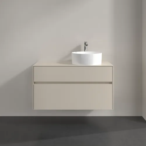 VILLEROY BOCH Collaro Waschbeckenunterschrank, mit Beleuchtung, 2 Auszüge, 1000 x 548 x 500 mm, Cashmere Grey / Cashmere Grey #C040B0VN, Bild 3