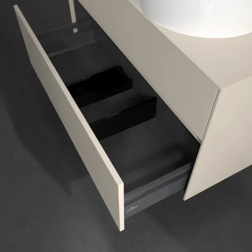 VILLEROY BOCH Collaro Waschbeckenunterschrank, mit Beleuchtung, 2 Auszüge, 1000 x 548 x 500 mm, Cashmere Grey / Cashmere Grey #C040B0VN, Bild 7