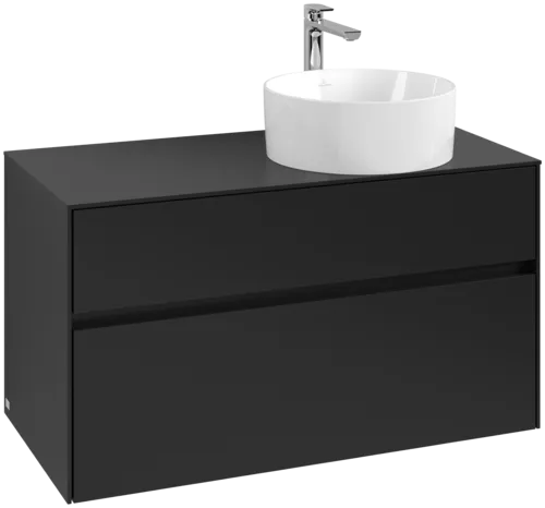 Obrázek VILLEROY BOCH Collaro toaletní skříňka, s osvětlením, 2 výsuvy, 1000 x 548 x 500 mm, Volcano Black / Volcano Black #C040B0VL