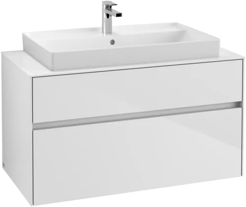 Зображення з  VILLEROY BOCH Collaro Vanity unit, with lighting, 2 pull-out compartments, 1000 x 548 x 500 mm, Glossy White / Glossy White #C020B0DH