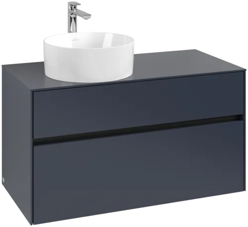 Picture of VILLEROY BOCH Collaro Vanity unit, with lighting, 2 pull-out compartments, 1000 x 548 x 500 mm, Marine Blue / Marine Blue #C039B0VQ