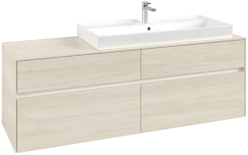 Picture of VILLEROY BOCH Collaro Vanity unit, 4 pull-out compartments, 1600 x 548 x 500 mm, White Oak / White Oak #C03000AA