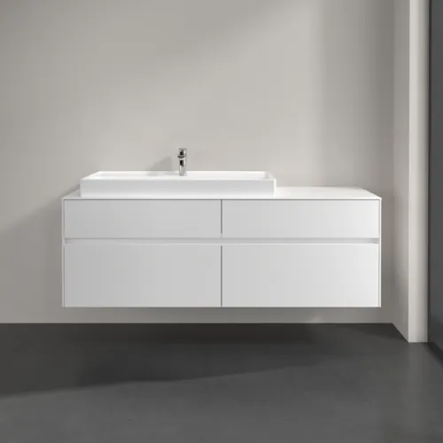Bild von VILLEROY BOCH Collaro Waschbeckenunterschrank, mit Beleuchtung, 4 Auszüge, 1600 x 548 x 500 mm, White Matt / White Matt #C029B0MS