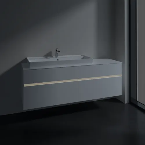 Bild von VILLEROY BOCH Collaro Waschbeckenunterschrank, mit Beleuchtung, 4 Auszüge, 1600 x 548 x 500 mm, White Matt / White Matt #C029B0MS