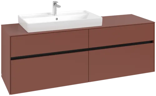 Picture of VILLEROY BOCH Collaro Vanity unit, with lighting, 4 pull-out compartments, 1600 x 548 x 500 mm, Wine Red / Wine Red #C026B0AH