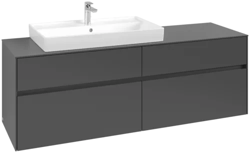 Picture of VILLEROY BOCH Collaro Vanity unit, 4 pull-out compartments, 1600 x 548 x 500 mm, Graphite / Graphite #C02600VR