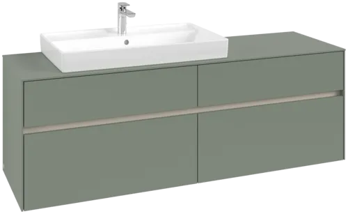 VILLEROY BOCH Collaro Vanity unit, with lighting, 4 pull-out compartments, 1600 x 548 x 500 mm, Soft Green / Soft Green #C026B0AF resmi