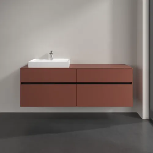 Bild von VILLEROY BOCH Collaro Waschbeckenunterschrank, 4 Auszüge, 1600 x 548 x 500 mm, Wine Red / Wine Red #C02200AH