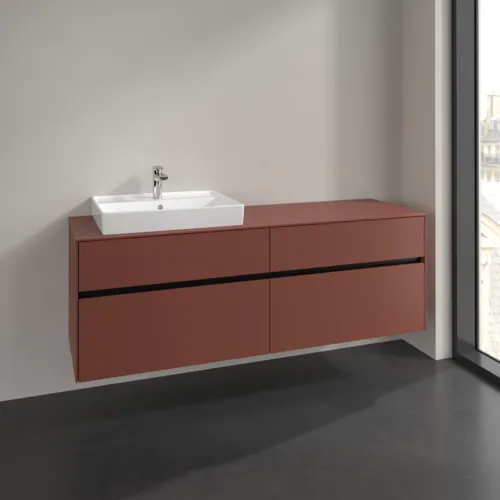 Bild von VILLEROY BOCH Collaro Waschbeckenunterschrank, 4 Auszüge, 1600 x 548 x 500 mm, Wine Red / Wine Red #C02200AH