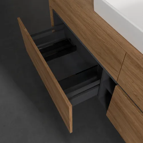 Bild von VILLEROY BOCH Collaro Waschbeckenunterschrank, 4 Auszüge, 1600 x 548 x 500 mm, Kansas Oak #C02500RH