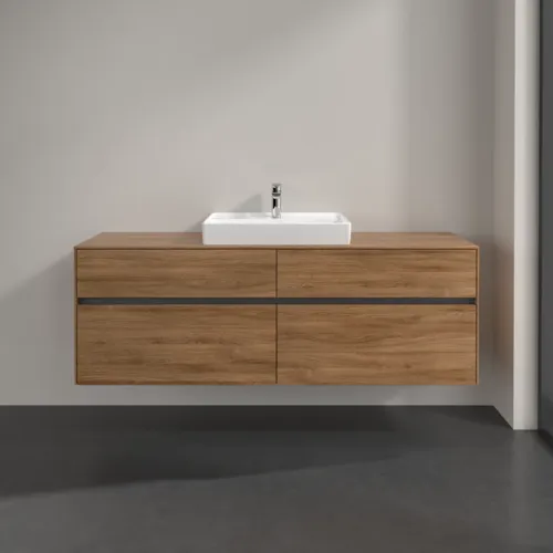 Bild von VILLEROY BOCH Collaro Waschbeckenunterschrank, 4 Auszüge, 1600 x 548 x 500 mm, Kansas Oak #C02500RH
