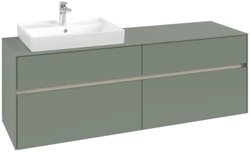 Picture of VILLEROY BOCH Collaro Vanity unit, 4 pull-out compartments, 1600 x 548 x 500 mm, Soft Green / Soft Green #C02200AF
