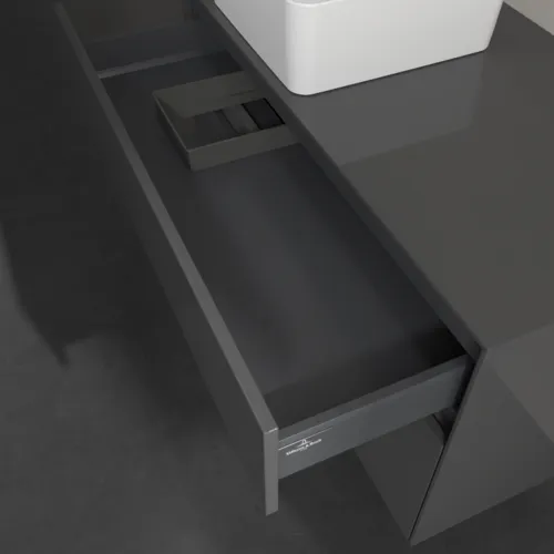 Bild von VILLEROY BOCH Collaro Waschbeckenunterschrank, 2 Auszüge, 1000 x 548 x 500 mm, Glossy Grey / Glossy Grey #C03900FP