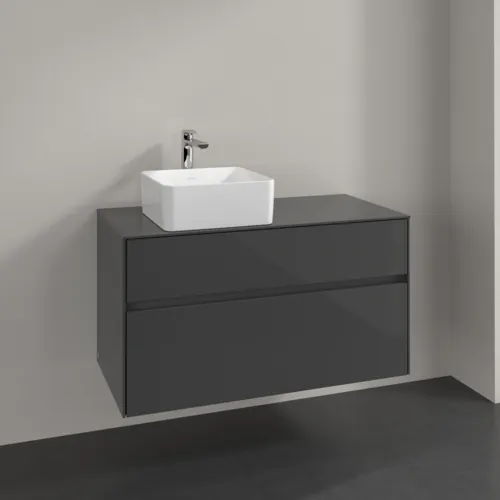 Bild von VILLEROY BOCH Collaro Waschbeckenunterschrank, 2 Auszüge, 1000 x 548 x 500 mm, Glossy Grey / Glossy Grey #C03900FP